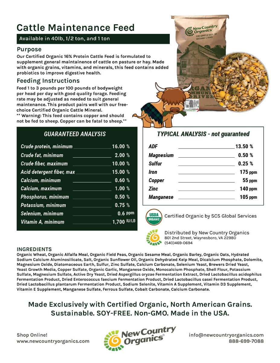 Cattle Maintenance Feed