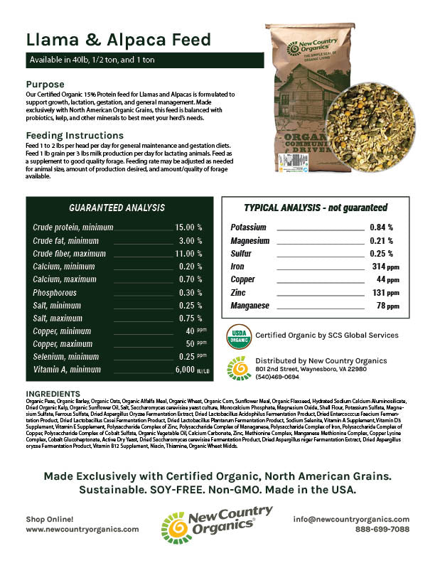 Llama and Alpaca Feed