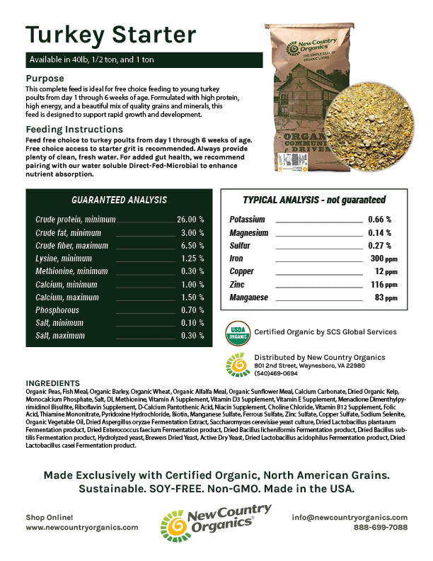 Corn-Free Turkey Starter