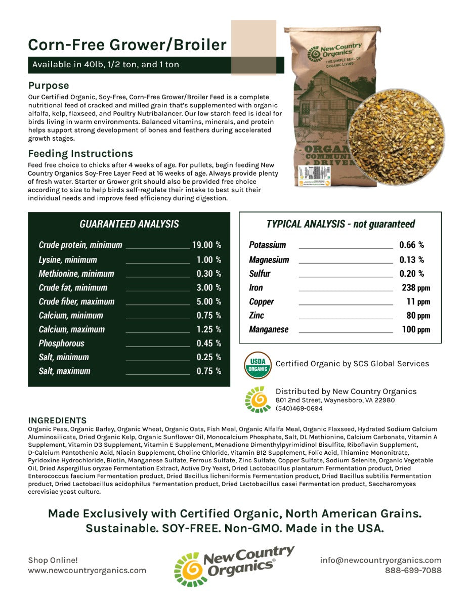 Corn-Free Grower/Broiler Feed